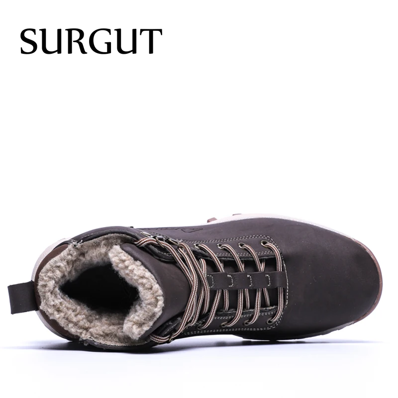Fashion Winter Snow Boots Men Male Casual Shoes Adult Rubber High Top Warm Plush Warm Ankle Boots men leather boots business mens boots