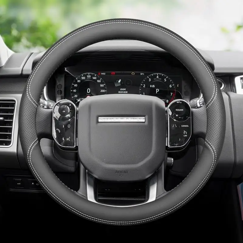 Steering Wheel Cover for Land Rover Range Rover/Sports/Evoque Universal  O-type Car Accessories Genuine Leather Sweatproof 38cm - AliExpress