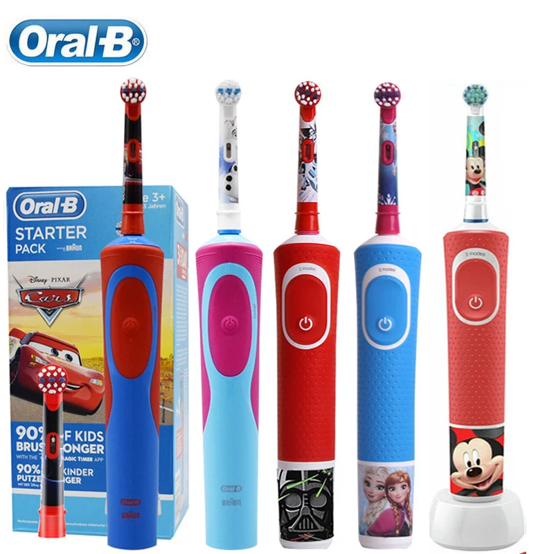 

Зубная щетка Oral B Vitality Детская электрическая, 2D вращение, для ухода за зубами, удаление зубного налета, гигиена зубов, стартовый набор, зубная щетка