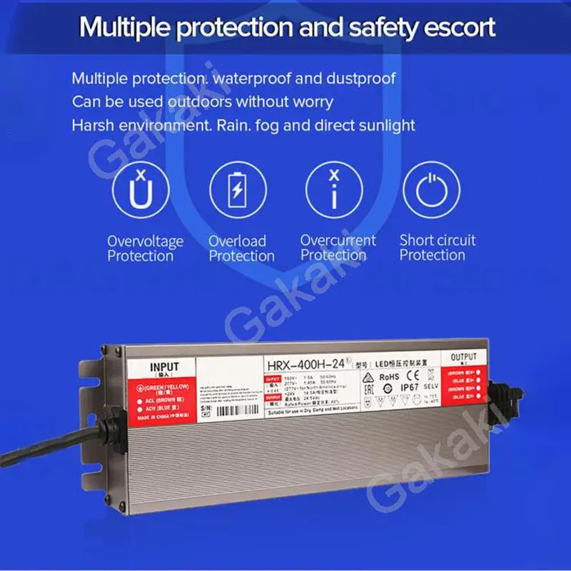 Description Picture 6 of item60W 100W 150W 200W LED Driver IP67 Waterproof Lighting Transformers AC100V-265V DC12V 24V for Outdoor Lights Power Supply U26