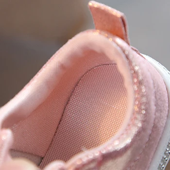 Girls Shoes Spring & Autumn  Toddler Children Baby Casual Shoes Sequins Bowknot Crystal Run Sport Sneakers Shoes For Girls 6