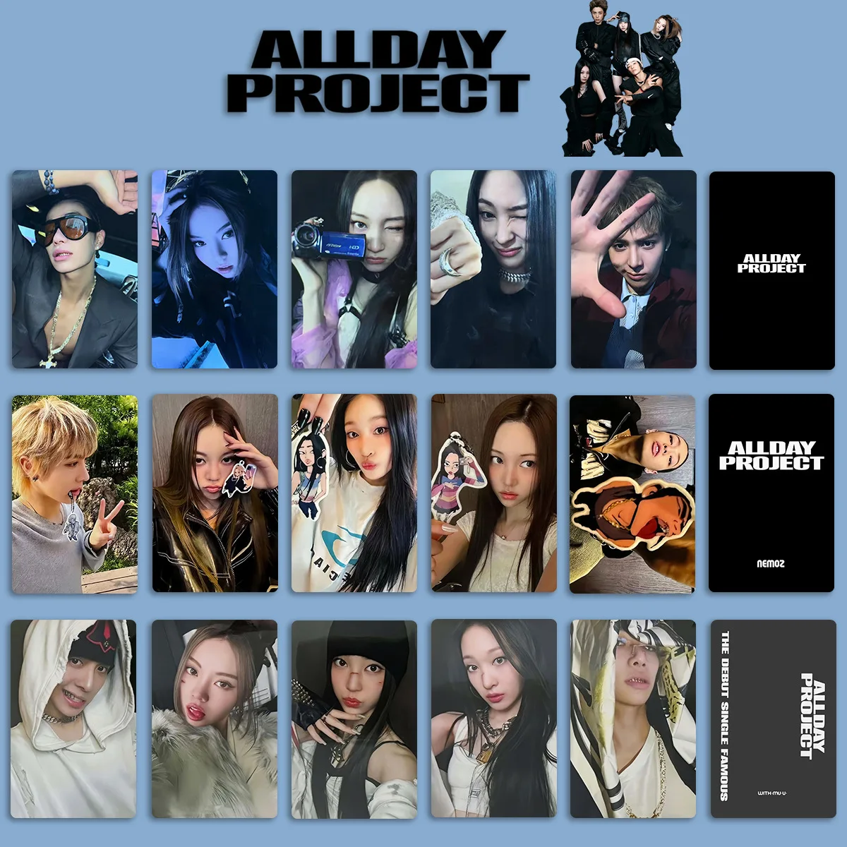 Kpop ALLDAY PROJECT FAMOUS Album Card 5pcs/Set Double Sides