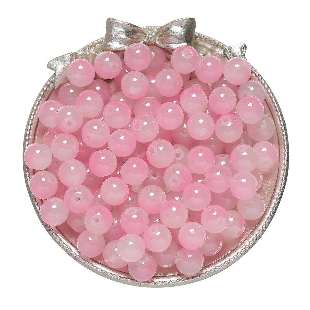 Colorful Round Glass Beads for DIY Jewelry Crafting - 50 Pieces