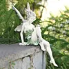 Flower Fairy Sculpture Garden Landscaping Yard Art Ornament Resin Turek Sitting Statue Outdoor Angel Figurines Craft Decoration 1