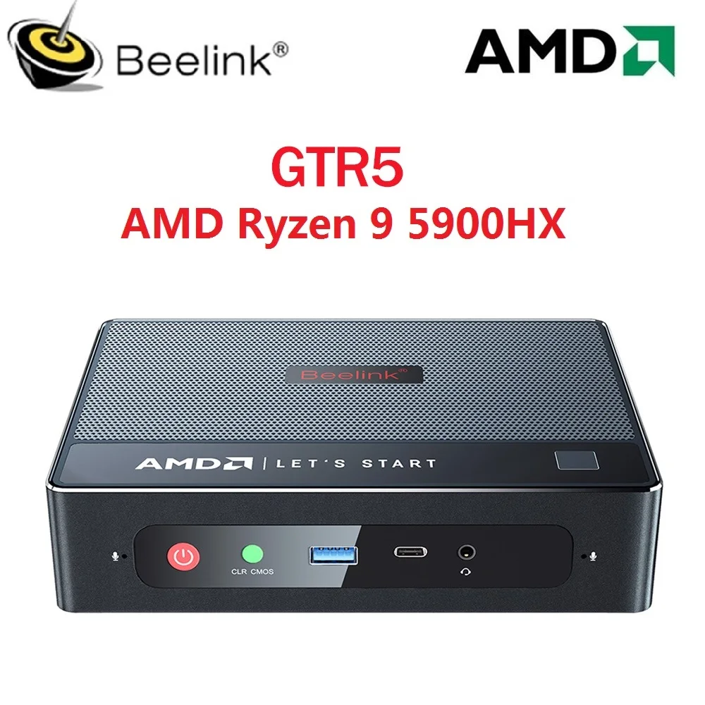 2022 Beelink GTR5 Mini PC Ryzen 9 5900HX Windows 11 Pro Mini PC 32GB SSD 500GB 4K Dual Wifi 6E HDMI DP Gamer Mini Computer 5900X - Апрельский топ товаров с Али