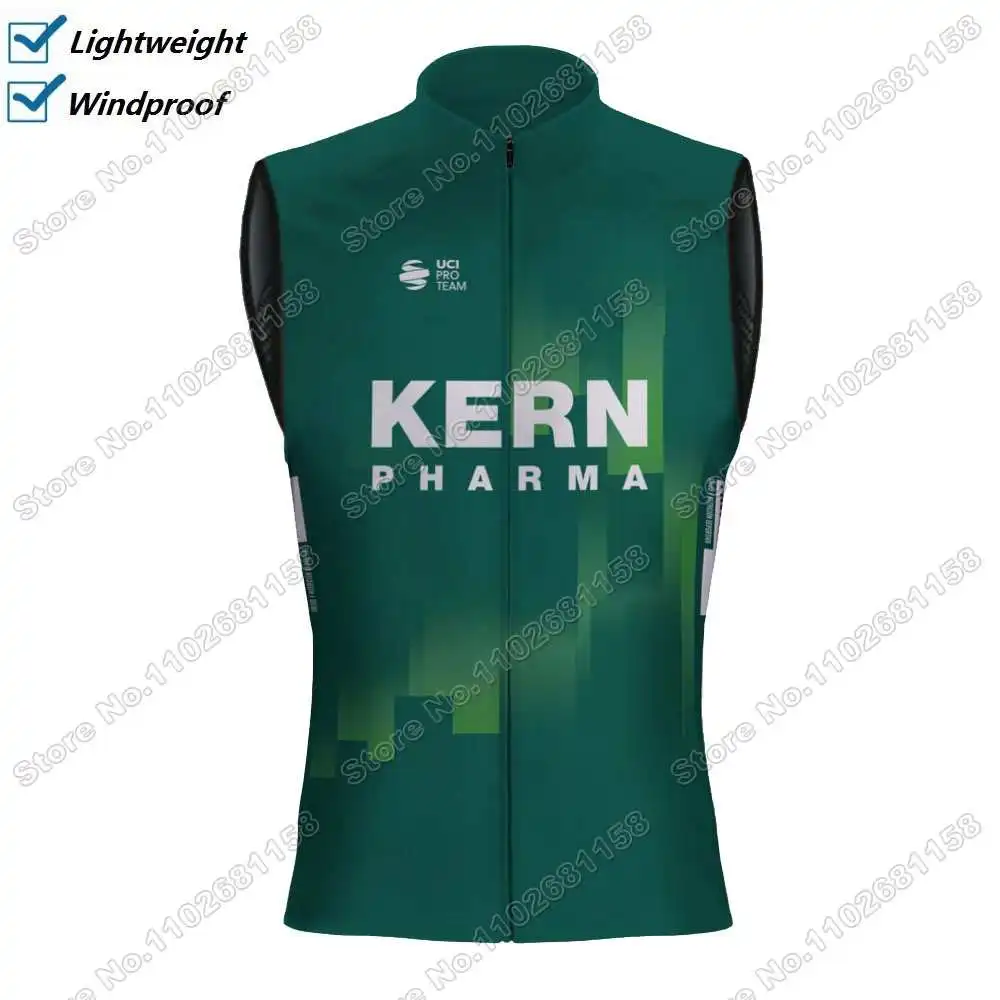 Team Kern Pharma Cycling Vest Windproof Men Spain Tour Cycling Jersey Sleeveless Unisex Wind Vest MTB Bike Windbreaker