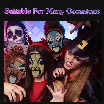 Smart LED Face Masks Programmable Bluetooth APP Control Change Face DIY Photoes for Party Display LED Light Mask for Halloween 4