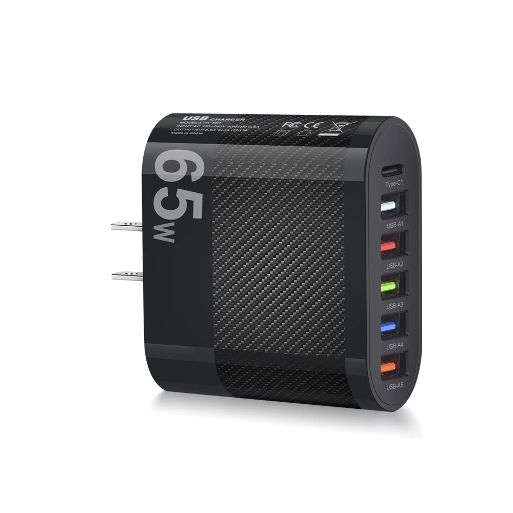 موتي 6 منافذ شاحن 65 واط USB عالية السرعة شحن سريع...