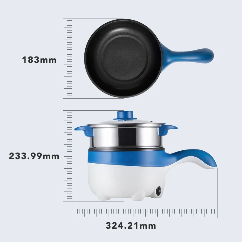 2L Travel 12V 24V Car Truck Multifunction Electric Cooking Skillet Double Layer Hot Pot Soup Heater Rice Cooker Food Steamer Pan 2