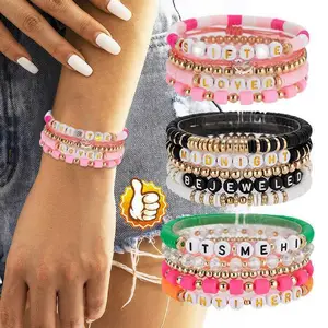 Taylor Bracelets Singer Inspired Friendship Bracelet Set for Women Clay Beads  Bracelet for Swiftie Fans Summer Boho Bracelet - AliExpress