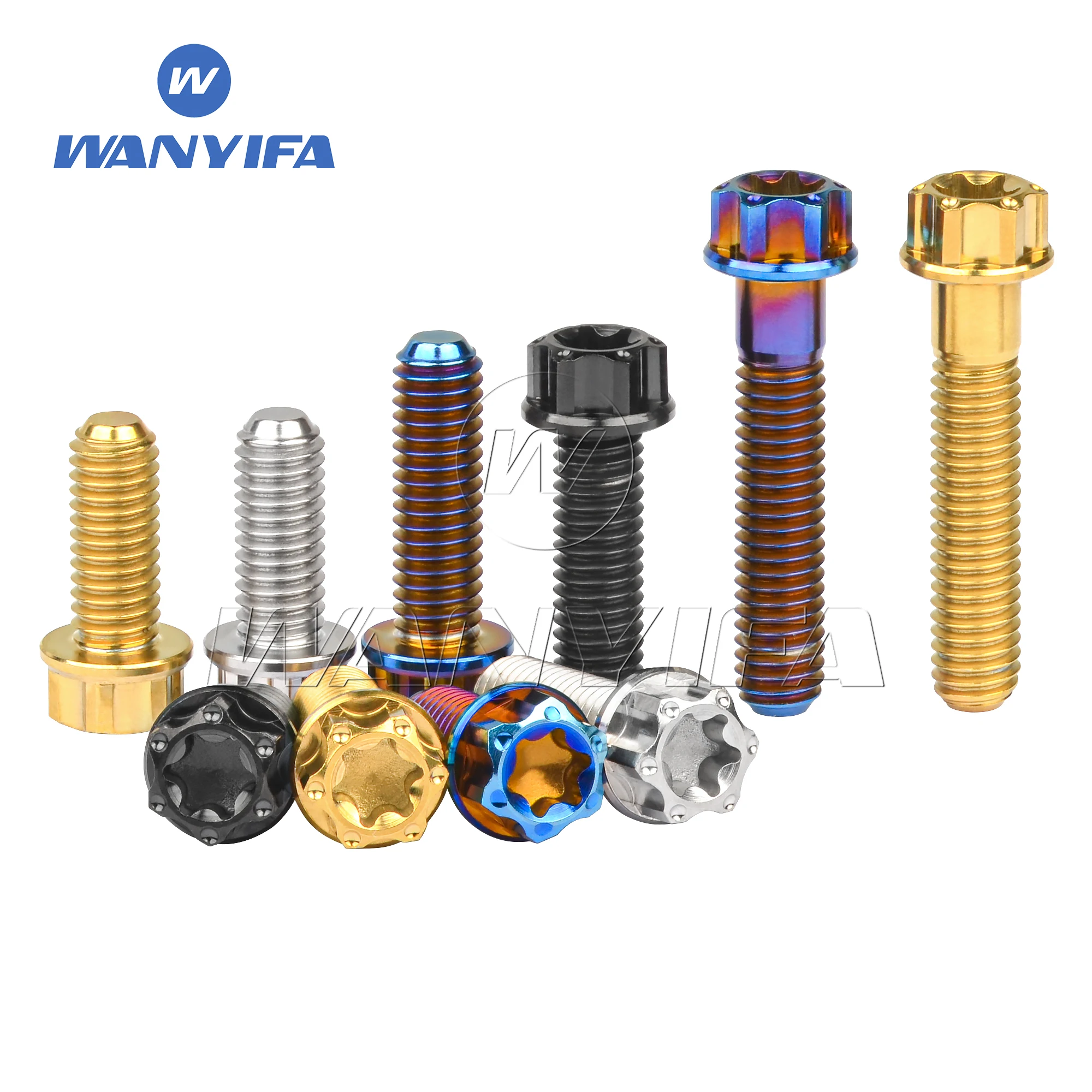 

Wanyifa Titanium Bolt M6x15 20 25 30mm Torx T30 Flange Head Ti Screws for Motorcycle Modification