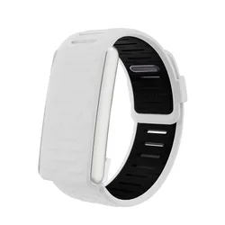 Breathable Silicone Sports Wristband - Adjustable Fitness Tracker Strap (White)