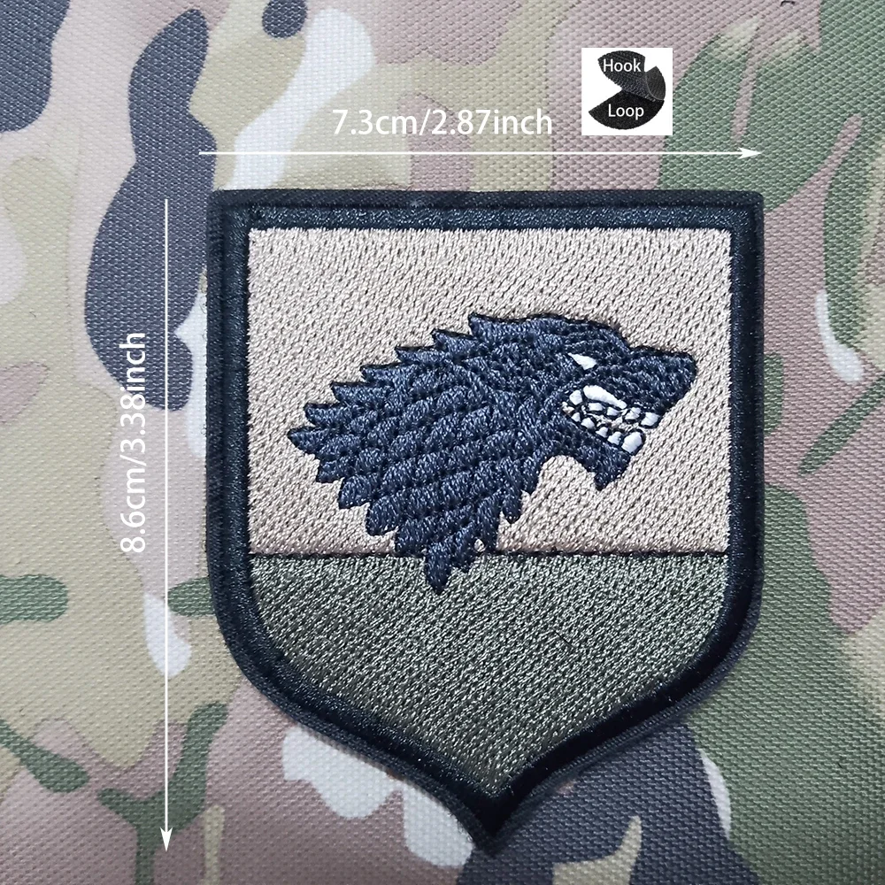 이스라엘 육군 녹색 독수리 배지가 있는 가방 전체 자수 티라노사우루스 렉스와 디어울프 의류용 후크 루프 패치