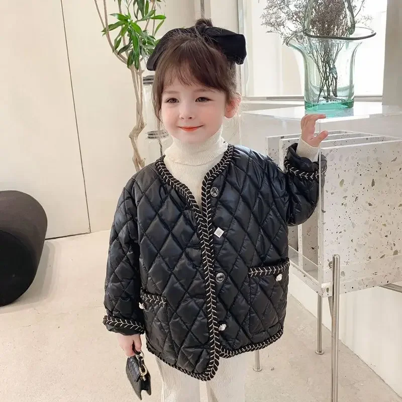 Winter New Kids Baby Girls Solid Color Waterproof Thicken Fleece Plush Top Outfits Children Clothing Jacket Outwear 0-7Y