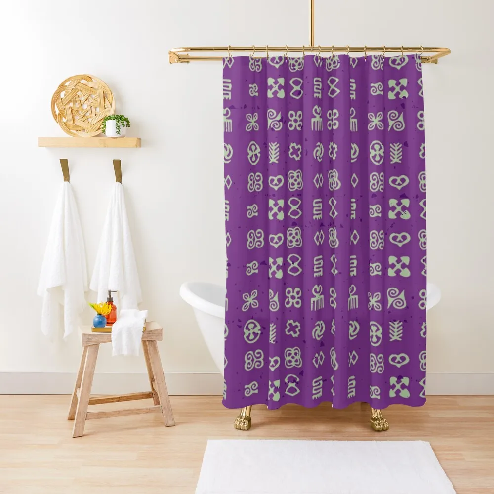 

Adinkra West African Ghana Textile Art Pattern Purple Shower Curtain Luxury Bathroom Shower Curtain