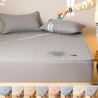 Waterproof Throw Mattress Cover Cotton Soybean Fiber Bed Fitted Sheet Mattress Protector Single/Double/Queen/King 150/160/200 1