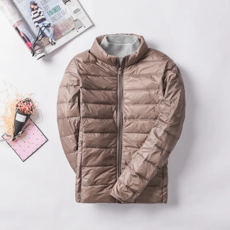 Women's Ultralight Purple Packable Down Jacket - Waterproof, Windproof, and Warm Winter Coat