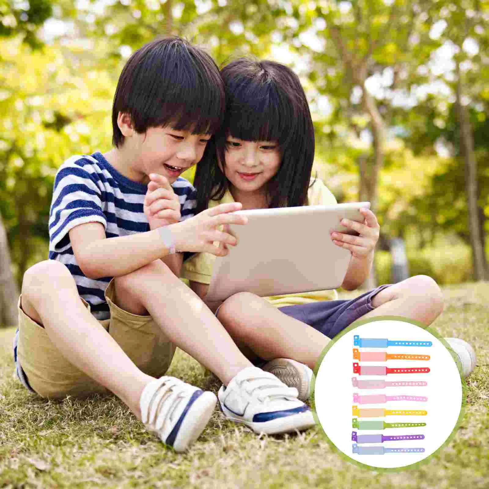 

100 Pcs Kids Bracelet Writable Bracelets Waterproof PVC Children Wristband Travel
