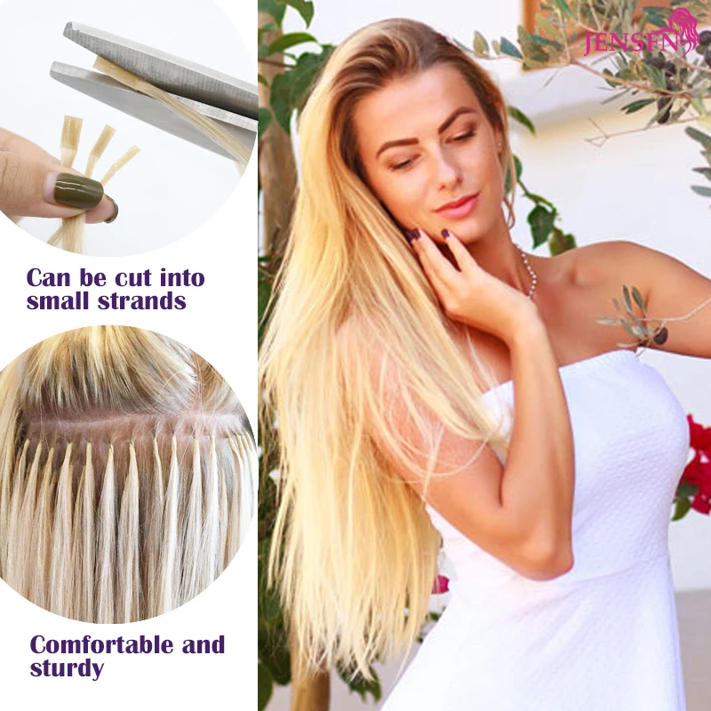 Virgin Straight Fusion Flat Tip Human Hair Extensions 16"-26" Inch 1g/Strand 100pcs/Set Natural Hair Extensions Keratin Capsule