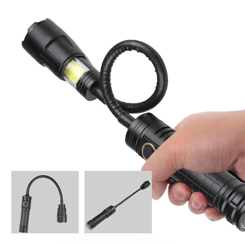 Strong Bright COB LED Torch Rechargeable Zoom Automotive Inspection