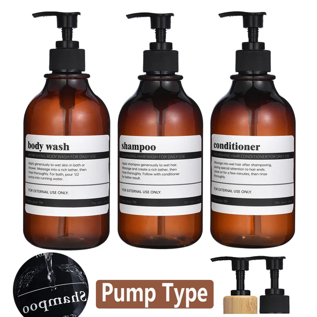 シャンプーボトル 3室シャンプーコンディショナーディスペンサー 300ml