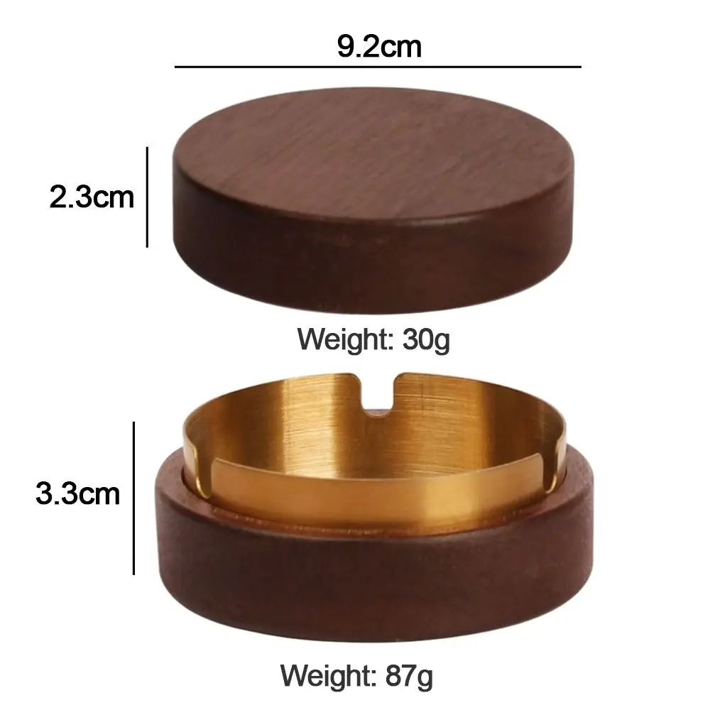Stainless Steel Liner Walnut Wood Ashtrays Indoor Walnut Wood Lid Fly Ash Ashtray Ash Tray Living Room wood ashtray stainless steel ashtray metal ashtray cigarettes ashtray