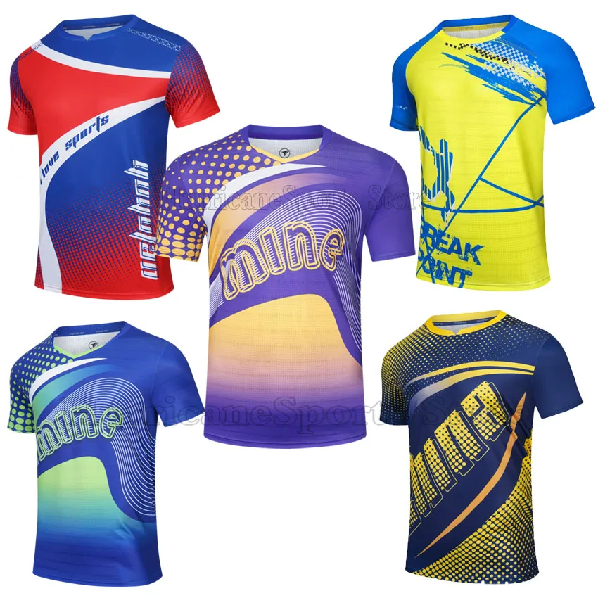 

New Tennis Shirts Men Women Kids,Badminton Tshirts for Boys Table Tennis Shirt Girls Ping Pong Jerseys Gym Couple Sports Shirt