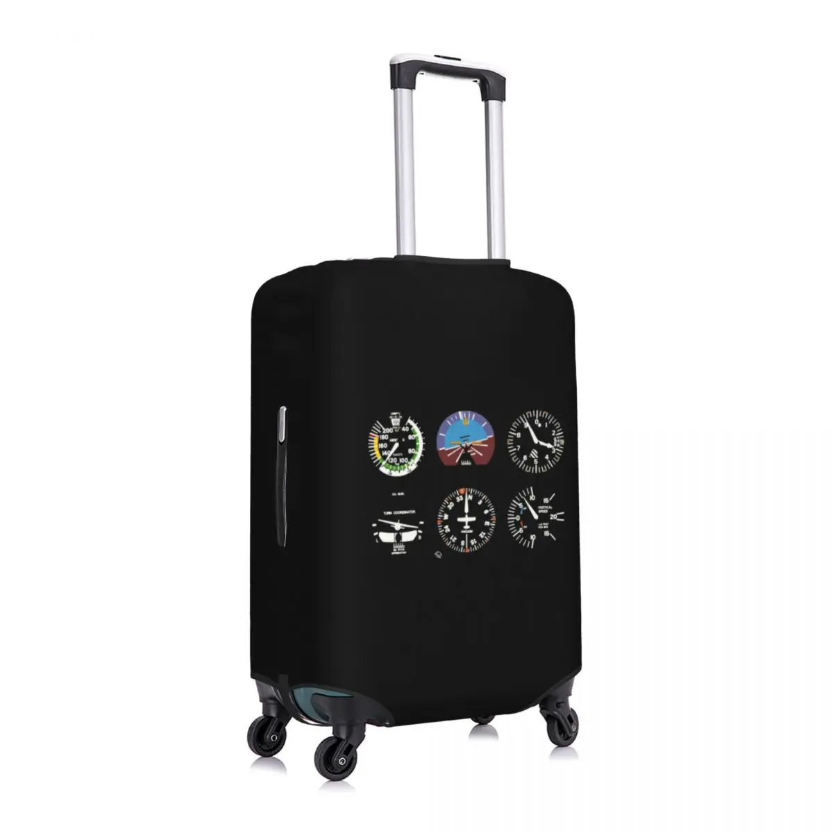 Custom Cockpit Six Dials Flight Simulator Pilot Travel Luggage Cover Dust Proof Airplane Suitcase Cover Protector Fit 18-32 Inch 2