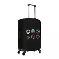 Custom Cockpit Six Dials Flight Simulator Pilot Travel Luggage Cover Dust Proof Airplane Suitcase Cover Protector Fit 18-32 Inch 2