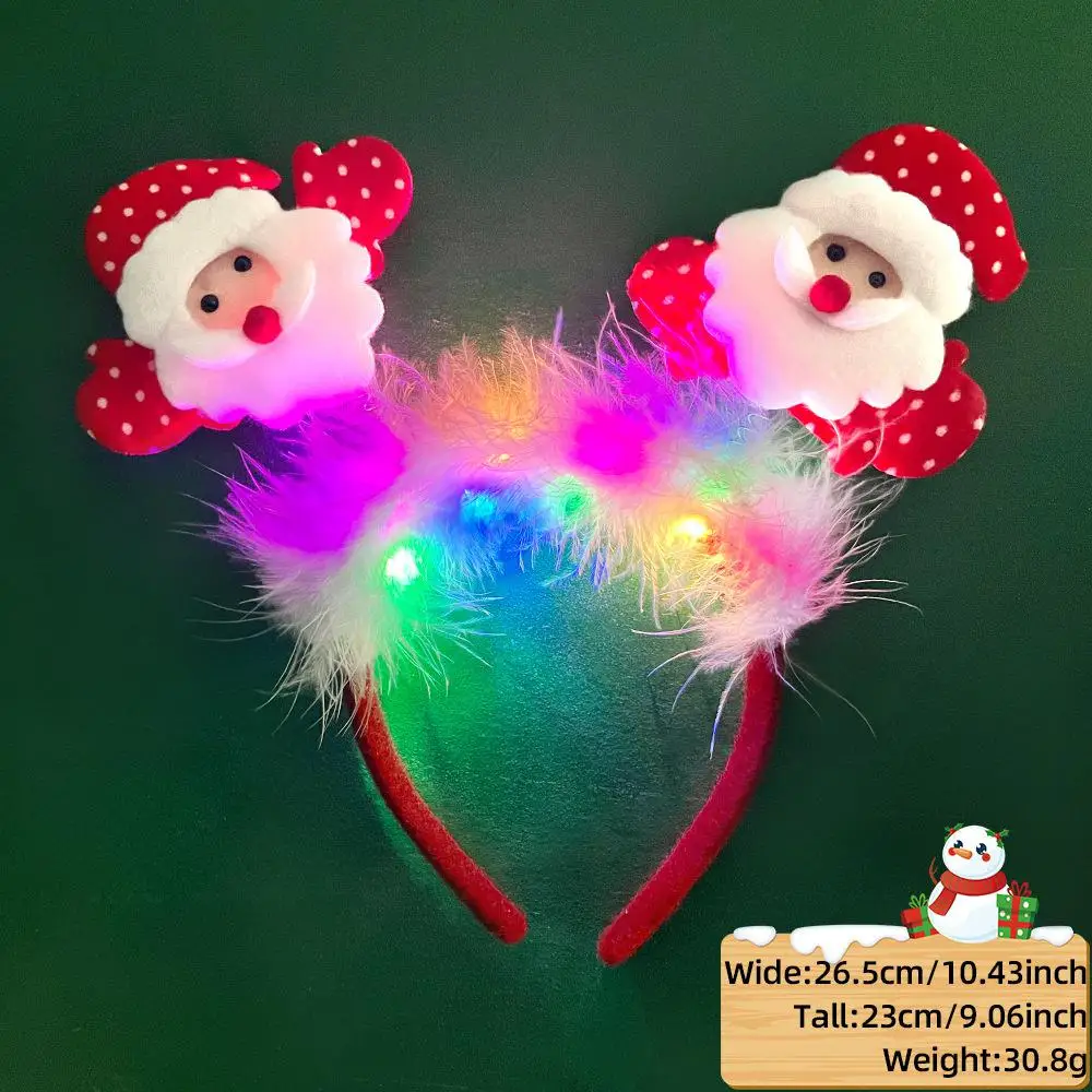 Description Picture 3 of item2025 Led Christmas Antler Headband Reindeer Light Up Headband Hair Hoop Children Party Costume Decoration