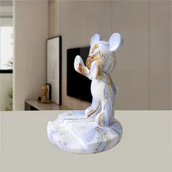 Charming French Bulldog Desk Decor: Cute Dog Sculpture Phone Holder and Home Office Ornament (D)