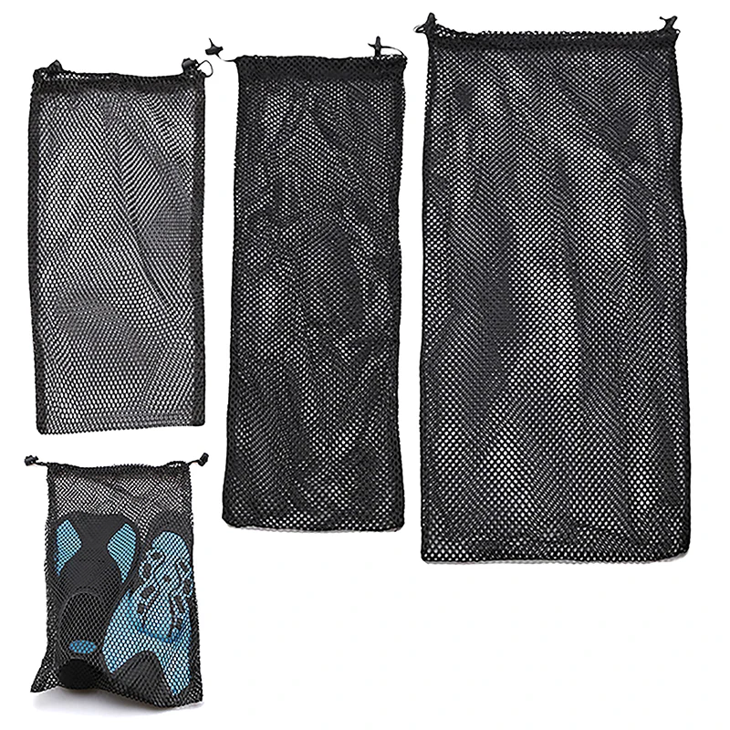 

Fast Drying Nylon Mesh Pouch Drawstring Bag Outdoor Diving Snorkeling Fins Footwear Device Organization Accessories