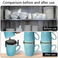 6/12Pcs Cup Holder Adjustable Stackable Coffee Mug Organizer Space Saver Kitchen Cupboard Drinkware Cup Storage Rack 2