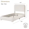 Twin Size Bed Frame with Headboard, Modern Style, Soft Rounded Corners, Boucle Upholstered Platform Bed Frame 2