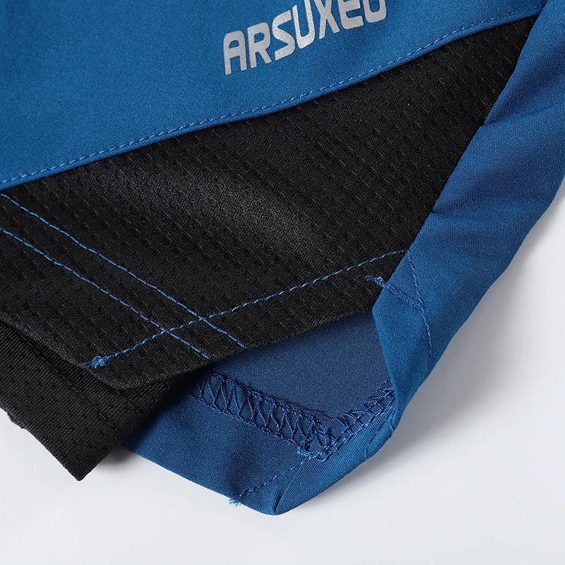 ARSUXEO Running Shorts Men Summer 2 in 1 Beach Bottoms With Pocket Jogging Pants Fitness Trainning Sportswear Gym Shorts B208 5