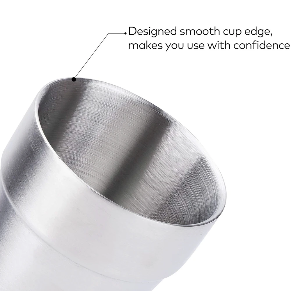 Stainless Steel Cups 4 Pack 10oz 6oz Double Wall Stackable Insulated For Travel Camping Home Outdoor