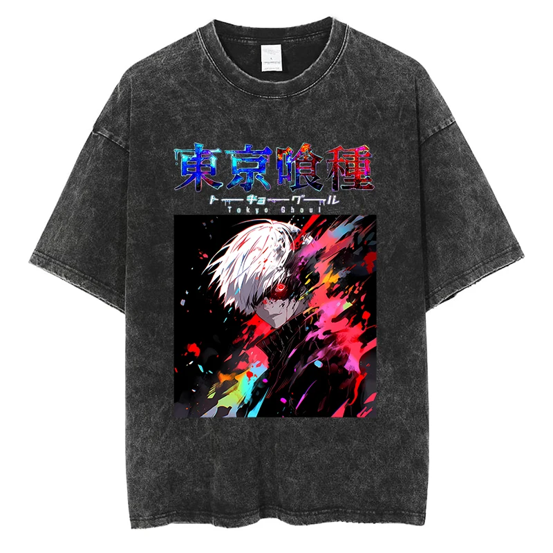 

Tokyo Ghoul Kaneki Ken Graphic T Shirt Japanese Anime Cartoon Styl T-shirt Quality Cotton Vintage Men Women Oversized Black Tees