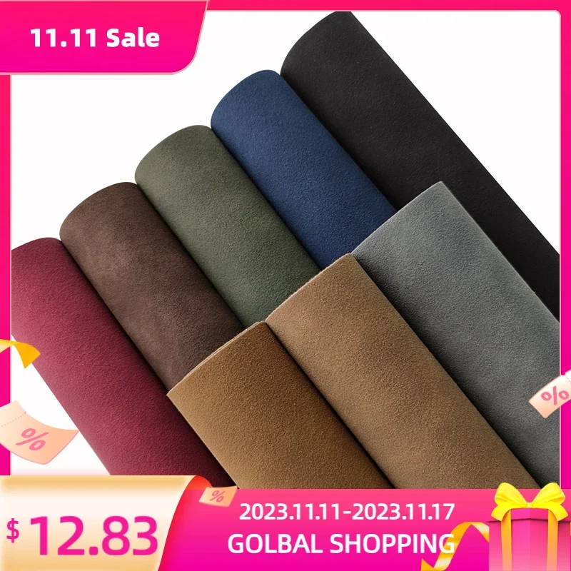 

Lychee Life Faux Suede PU Leather Fabric for Garment Synthetic Leather Color Alcantara DIY Bowknot Bag Sofa Sewing Material0.9mm