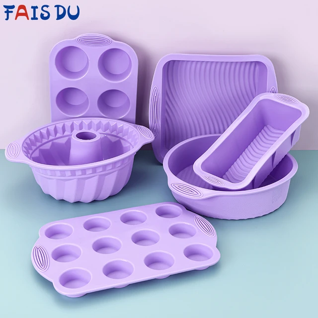 3.6 Inch Jumbo Muffin Pan 6 Cups Silicone Muffin Pan Set Of 2 Gray Muffin  Pans F