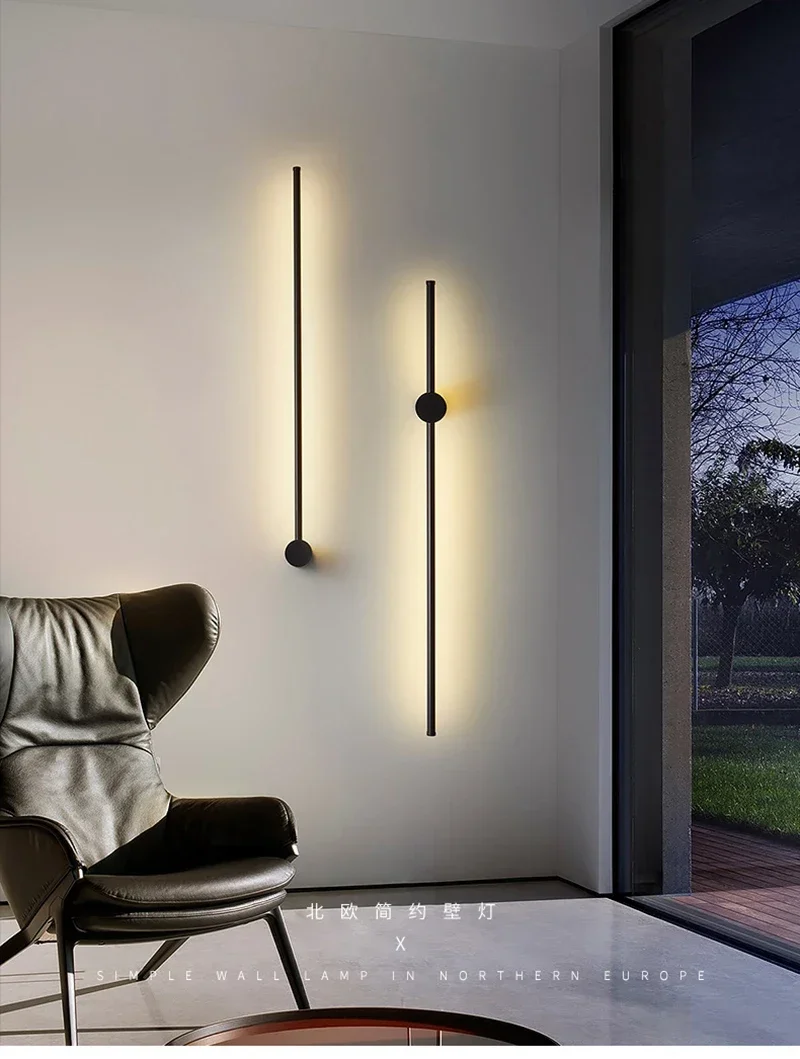 Description Picture 2 of itemModern LED wall lamp 6W 9W 12W 20W long strip wall lights sconces indoor lighting home decor living room bedroom corridor stair