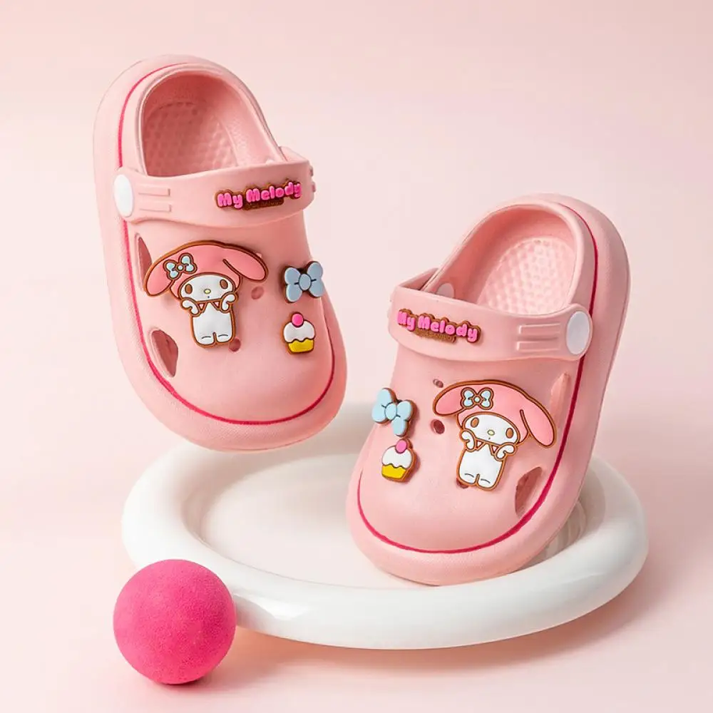 

Sanrio Kuromi Girls Slippers My Melody Hello Kitty Cute Cartoon Summer Child Sandals Soft Bottom Anti-Slip Indoor House Slippers