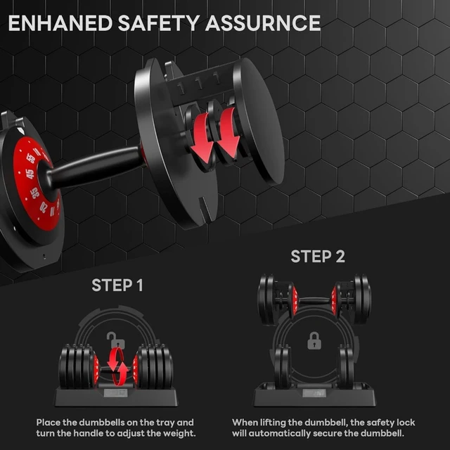 QuickAdjust 55lbs Dumbbell for Home Gym 4