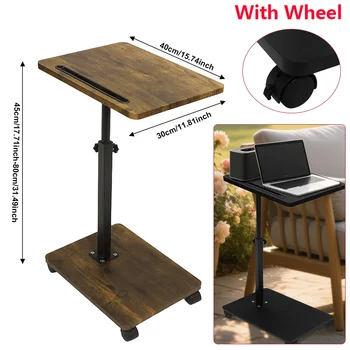 Adjustable Side Table With Wheel C-Shaped Simple Mobile Storage Desk Coffee Table Simple Bedroom Couch Bedside Table