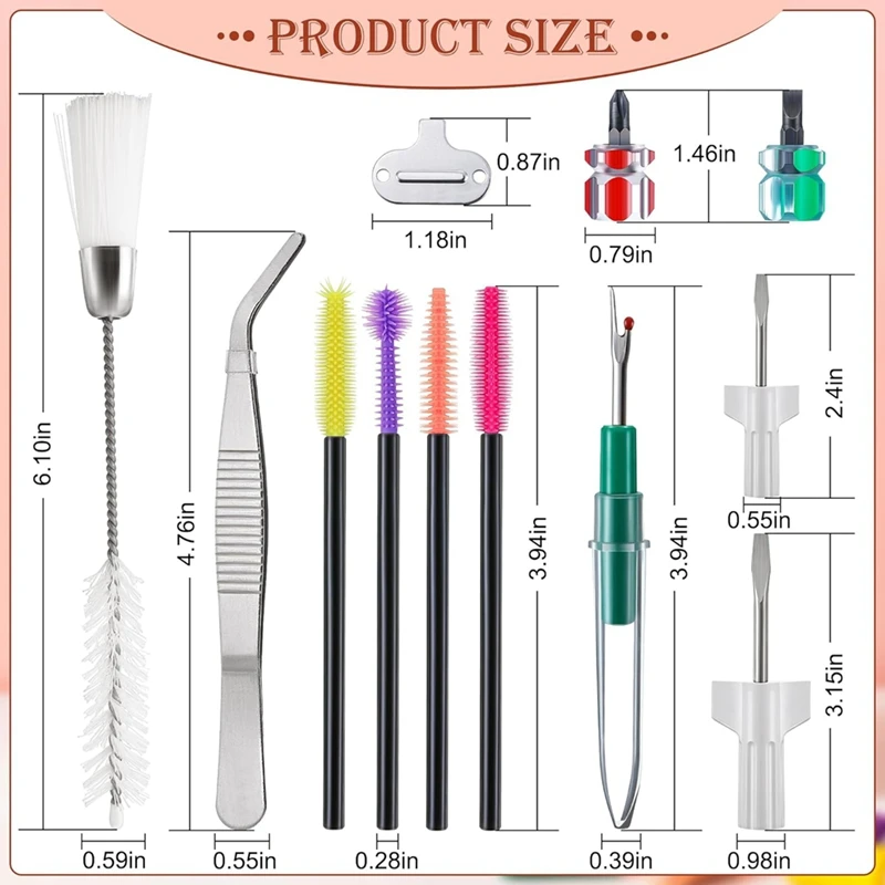 14 Pieces Sewing Machine Cleaning Kit, Screwdriver, Seam Rippers, Silicone Brush For Repair And Cleaning Machine Sewing