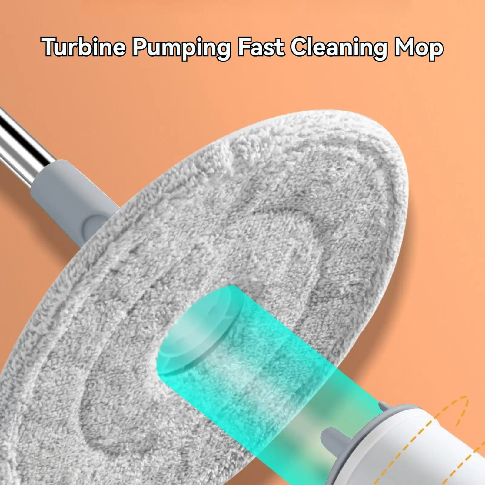 Mop With Bucket Set Rotating Mop Single Bucket Kit With Wringer Household Cleaner Supplies With Separate Dirty Water System For