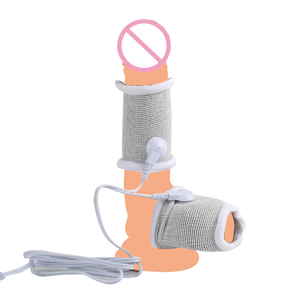 Bdsm Electric Shock Penis Ring E-stim Cock Ring Chastity Cage Sex Toy For Man Electro Stimulation Penis Massage Accessories&Host