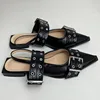 Designer Fashion Big Size 43 Footwear Women Flats Shoes Luxury Female Buckle Slingback Pointed Toe Ladies  Flat With Shoes 2