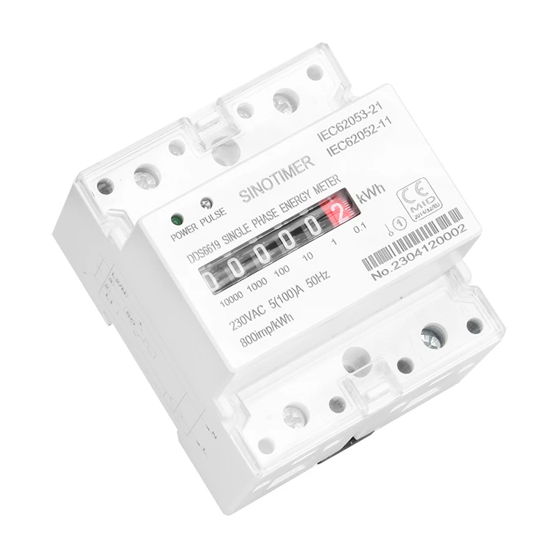 220V DIN-rail Elektrische Meter Digitale 1 Fase 2 Draads 4P Elektrische Meter Elektronische KWh-meter(5(30) A
