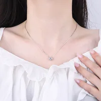 M-JAJA 1ct lunette Moissanite pendentif collier diamant collier pour femmes 18K plaqué or Rose S925 argent clavicule chaîne bijoux 3