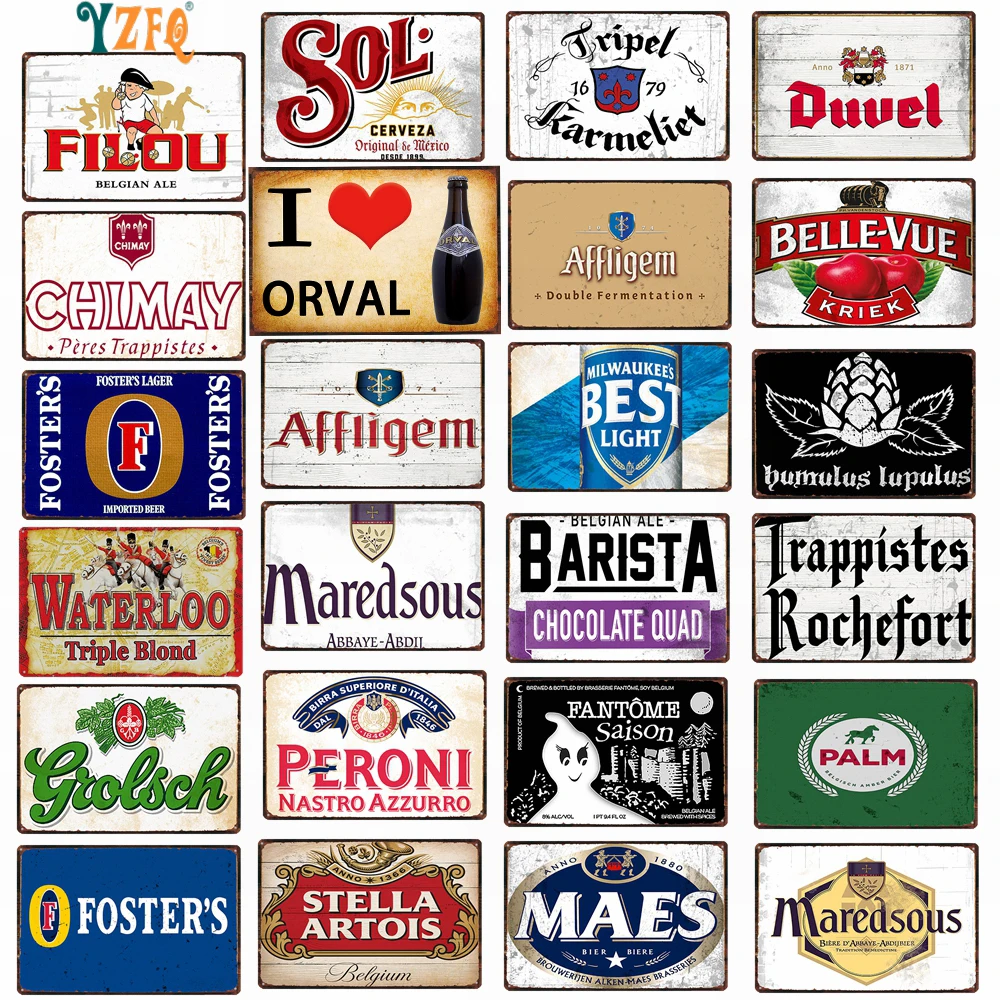 Birra Vintage Metal Tin Sign Piatti Affligem Palm Corona Per Wall Bar Pub Art Kitchen Coffee Home Decor 30X20Cm Du-8643B